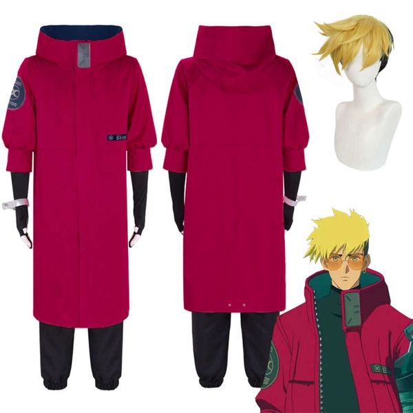 Anime Vash the Stampede Cosplay Trigun Cosplay Costume rouge uniforme tenues lunettes Vash the Stampede perruque Halloween fête Clothescosplay