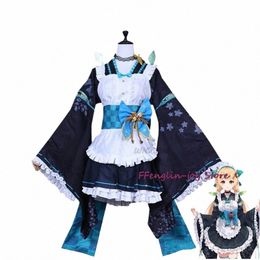 Anime Virtual Idol Pomu Rain Cosplay Costume NIJISANJI EN Lazulight Membre Perruque Maid Tenue Lolita Femme Kawaii Party Costume 43Mq #