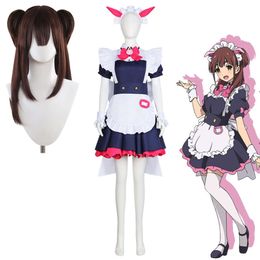 Anime Wahira Nagomi Cosplay Kostuum Akiba War Maid Jurken En Accessoires Retail Vrouwen S Pruik Hoofddeksels