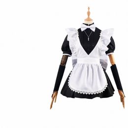 Anime Wanderer Scaramouche Maid Uniform Genshin Impact Cosplay Kostuum Zwart Lolita Korte Mouw Maid Dr met Ruche Apr3XL t0hU #