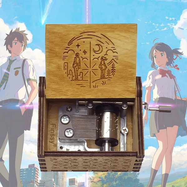 Anime your nom kimi no na wa wa wooden laser music box incurvé zenzenzense femme musicale copine d'anniversaire de Noël cadeau de Noël