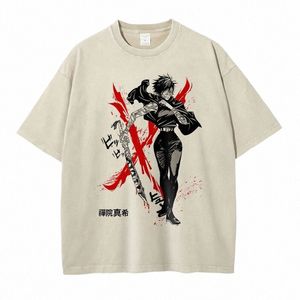 Anime Zenin Maki T-shirt Vintage Wed Satoru Gojo T-shirts surdimensionnés Streetwear Harajuku Manga Fushiguro Toji Tops T-shirts Homme O97d #