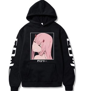 Anime Zero Two Imprimer Pull Femmes Hiver Sweat Hommes Sweat À Capuche Surdimensionné Chéri Dans Le Franxx Costume À Capuche Harajuku Sudadera Y0809