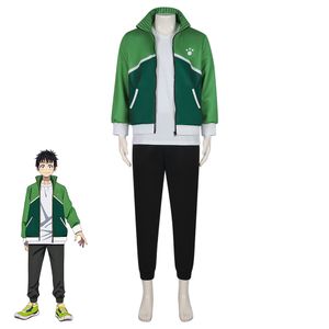 Anime Zom 100 Bucket List of the Dead Akira ToStou Cosplay kostuum groene jas en t-shirt broekpak man Comic Con Daily Outfit Halloween Party-kostuum