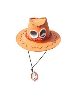 AnimeAce Luffy Cosplay ace Sombreros sombrero luffy Adulto Halloween Unisex Gorra de vaquero Sombreros de dibujos animados Accesorios de disfraces 2205139819718