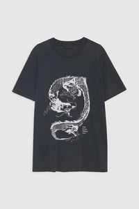 24ss Dragon Print t-shirt Roerbakken Sneeuwvlok Wassen Tee Vrouwen Designer Korte mouwen T-shirt Tops Polo