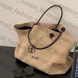 Anine Bing Designer Sac Sac fourre-tout Grand Capacité sac fourre-tout Paille Sac de plage tissé Letters Sac à main le haut de sac à main