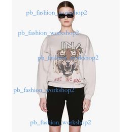Anine Binge Sweatshirt New Niche Designer Sweat-shirt Pullover Casual Fashion Lettre vintage Imprimé Colon Round Coton Trend Loose Voly Annie Hoodies Tops 245