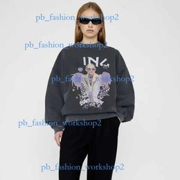 Anine Binge Sweatshirt New Niche Designer Sweat-shirt Pullover Casual Fashion Lettre vintage Imprimé Colon Round Coton Trend Loose Voly Annie Hoodies Tops 462