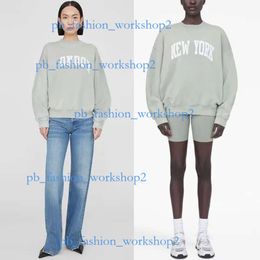 Anine Binge Sweatshirt New Niche Designer Sweat-shirt Pullover Casual Fashion Lettre vintage Imprimé Colon Round Coton Trend Loose Voly Annie Hoodies Tops 519