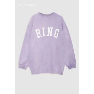 Anine Binge Sweatshirt New Niche Designer Sweat-shirt Pullover Casual Fashion Lettre vintage Imprimé Colon Round Coton Trend Loose Anine Verbe Anine Tops 8994