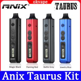 ANIX Stier E-sigaret Kits 1300mAh 10C Ontlading Batterij 0.91'LCD Scherm Pure Keramische Tabak Droog Kruid vaporizer Kit Vape Pen