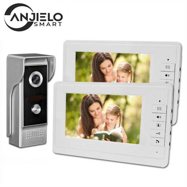 AnjieloSmart 7 ''TFT Color con cable Video puerta teléfono sistema de intercomunicación para el hogar Monitor interior 700TVL cámara exterior IR visión nocturna