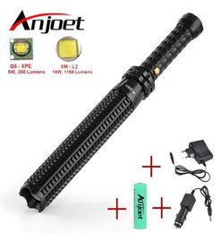 Anjoet Sets lanterne puissante télescopique LED L2 Q5 lampe de poche torche tactique bâton flash lumière auto-défense 18650 OU AAA 21036409225
