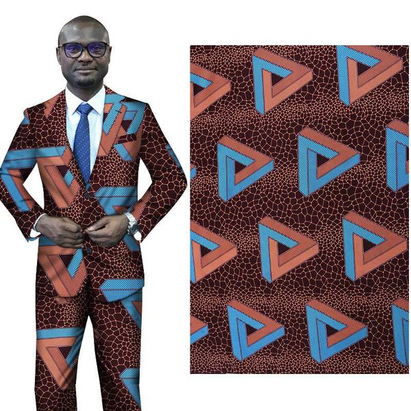 Ankara africain marron Polyester cire imprime tissu Binta vraie cire de haute qualité 6 yards/lot tissu africain pour robe