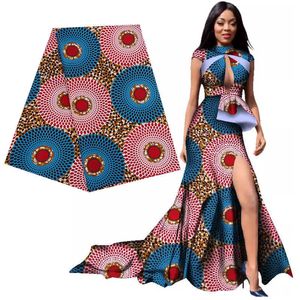 Ankara Afrikaanse Polyester Prints Batik Patchwork Stof Real Doek Wax Hoge Kwaliteit Afrika Naaien Materiaal 6 Yards voor Party Jurk 210702