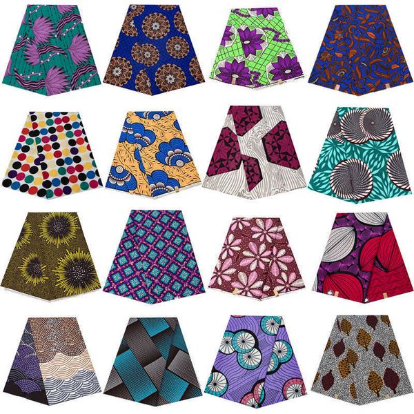 Ankara africain imprime Batik Pagne véritable cire tissu couture matériel pour bricolage artisanat robe de mariée 100% polyester de haute qualité 210702