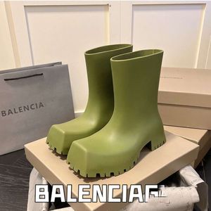 Bottines balenciashoes bottes de pluie en caoutchouc bottes hautes talons hauts bottes électriques imperméables rouges chaussures pour femmes 8Y35L