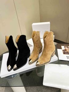 Enkele laarzen elegante schoenen knie laarsjes herfst winter mode rekbare midden dikke hiel ronde teen dames luxe ontwerper ritssluiting