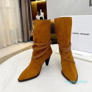 Bottines Cuir Veau Cool Chaussures Lamsy Marant Western Rock Roll Boîte Originale Défilé Paris Femme Isabel