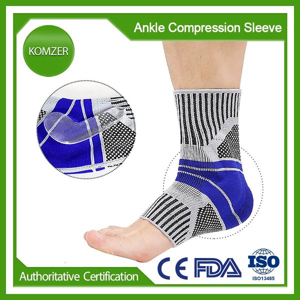 Tobillera de compresión con gel de silicona para el tendón de Aquiles y fascitis plantar, alivio del dolor, reduce la hinchazón del pie 240122