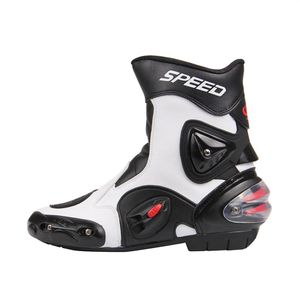 Botas de moto de protección de la articulación del tobillo Botas de velocidad Pro-Biker para moto Botas de motocross de carreras NEGRO ROJO BLANCO292j