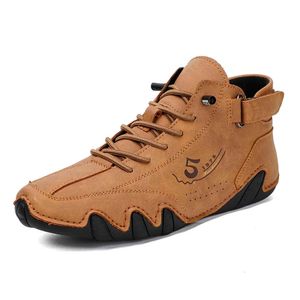 Enkel lederen laarzen mannen mode high top casual schoenen handgemaakte botines hombre botte homme plus big size 48 49 50