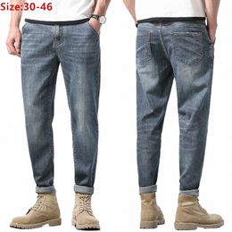 Cheville Longueur Jeans Crayon Pantalon Homme Harem Printemps Automne Fi Plus Taille 42 44 46 Taglia Grande Denim Cowboy Pantalon Élastique M4AQ #