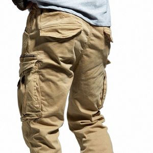 Longueur de la cheville Pantalon de jogging Hommes Denim Cott Poches Taille élastique Pantalon cargo Hommes 2020 Hiver Pantalon tactique épais 21jW #