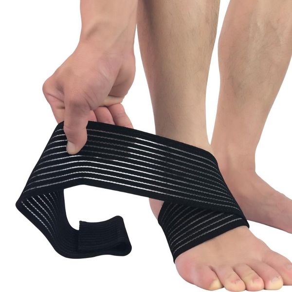 Knöchelstütze 1 PC Sport Wrap Bandage Belastung Elastische Klammer Schutzfolie Laufkompressionsriemen Gym Fußbandagen 2021