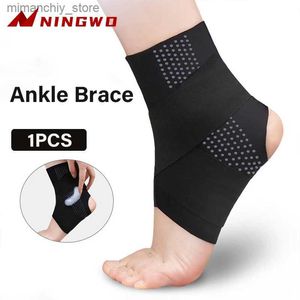 Enkelondersteuning 1 STKS Sport Ankbrace Voetbal Ankbeschermer Compressie Nylon riem Riem Zwart elastisch verband Sport Gym Ankt-ondersteuning Q231124