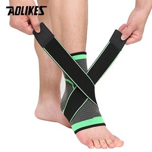 Ankle Support AOLIKES 1 PC sport cheville orthèse Compression sangle manches soutien 3D tissage élastique pansement pied équipement de protection Gym Fitness 220830