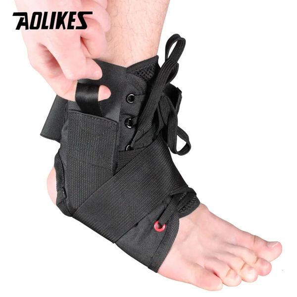 AOLIKES 1 pièces Support de cheville soutien sport réglable à lacets sangles stabilisatrices de cheville pour entorse pied Compression chaussettes manchon 231024