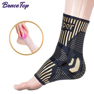 Support de cheville BraceTop 1 PC Orthèse de cheville en cuivre Support de manchon de compression infusé pour fasciite plantaire Entorse Soulagement de la douleur Tendon d'Achille 230803