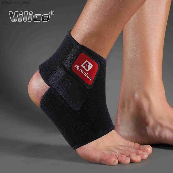 Soporte de tobillo Vilico Ank Brace Ajustab Ank Support Pad Protección Elástica Compresión Brace Guard Soporte Juegos de pelota Correr Negro Q231124