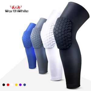 Soutien de la cheville WorthWhile 1PC Basketball Genouillères Protecteur Manchon de compression Nid d'abeille Mousse Brace Genouillère Fitness Gear Volleyball 230204