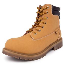 La cheville en dentelle nautica Men décontractée bottes High Waters Resistance Resistance Outdoor Utilitaire léger Chaussures en cuir pour le travail, l'hiver, la marche, la construction 35