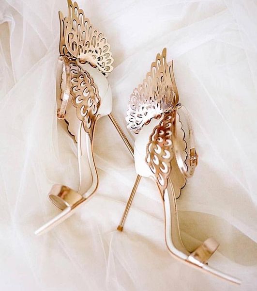 Sandales à ailes de cheville pour femmes, chaussures à talons hauts papillon Sophia Webster, chaussures de mariage en cuir véritable 3223959