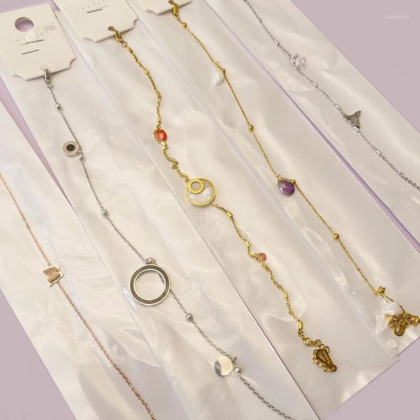 Bracelets de cheville 15 Pcs/Lot en acier inoxydable 316L mignon coeur pour femmes et filles mode bijoux mélange conceptions disponibles