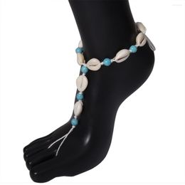 Bracelets de cheville 1 pc Boho naturel coquille de mer pied cheville mode orteil corde chaîne bijoux cheville Bracelet plage pieds nus sur la jambe pour les femmes en gros