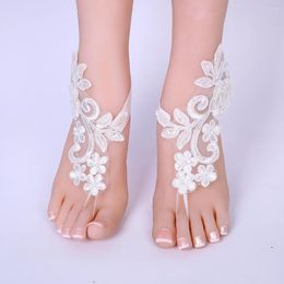 Enkelbanden 2022 voet ketting kanten enkel armband bruids strand bruiloft op blote voeten sandalen vrouwen wit zwart