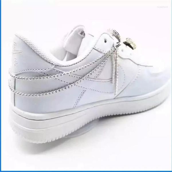 Bracelets de cheville 2022 strass lacet gland 1 pendentif chaussure chaîne accessoires femmes luxe cristal Bracelet bricolage Sneaker décoration Roya22