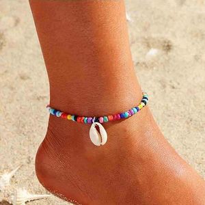 Bracelets de cheville 2023 Bohème coloré perles d'oeil pour femmes filles couleur or été océan plage cheville bracelet pied jambe chaîne bijoux