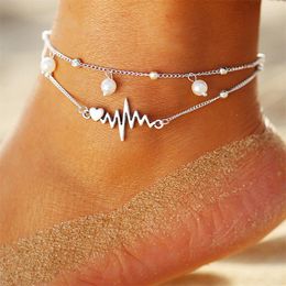 Anklets 2023 Vintage Star Elephant Bracelet for Women Fashion Boho Pendent Double Layer Anklet Summer Beach Jewelry Gifts