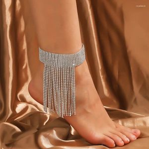 Bracelets de cheville 2024 strass cheville style ethnique brillant plein diamant ornements de pied talons hauts accessoires bracelet de jambe