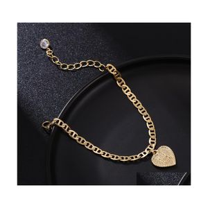 Ankjes 26 Engels Initiële hart Ankletketen Kristal Goudketens Heat Charm voetletters Women Fashion Jewelry Will en Sandy Gift DHDP1