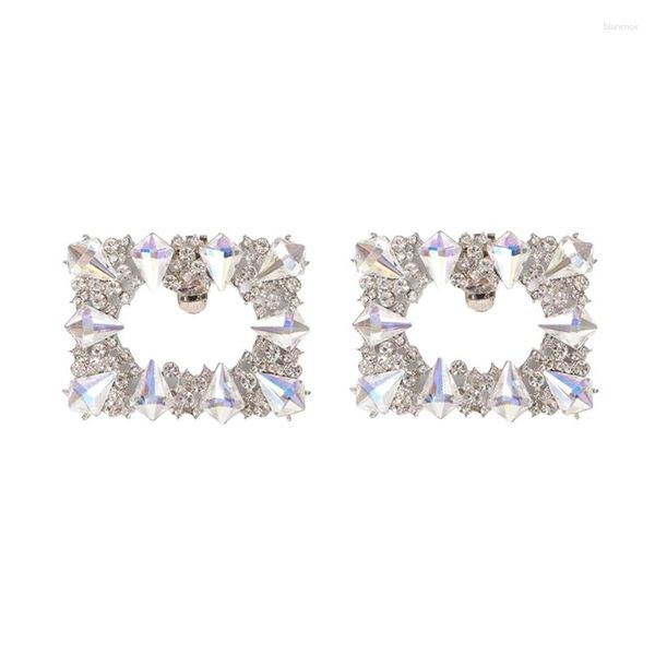 Bracelets de cheville 2pcs chaussure strass charme métal pince carrée femmes cristal clip décoration chaussures de mariée accessoires