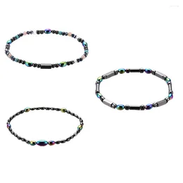 Tobilleras 3 uds pulsera magnética hombres cuentas magnéticas artritis tobillo Pulseras De Hombre Pulseras De pie tobillera joyería mujer piedra