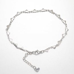 Ankjes 304 roestvrijstalen enkelband hart gesneden patroon voor vrouwen strandvoet sieraden beenketen enkel armbanden vrouwen accessoires G220519