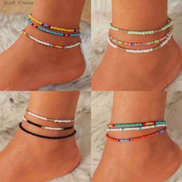 Enkelbanden 3 stks/set Boheemse Kleurrijke Kralen Kralen Enkelbanden Voor Vrouwen Zomer Oceaan Strand Handgemaakte Enkelband Voet Been Strand Sieraden GiftL231219